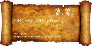 Müncz Márkus névjegykártya